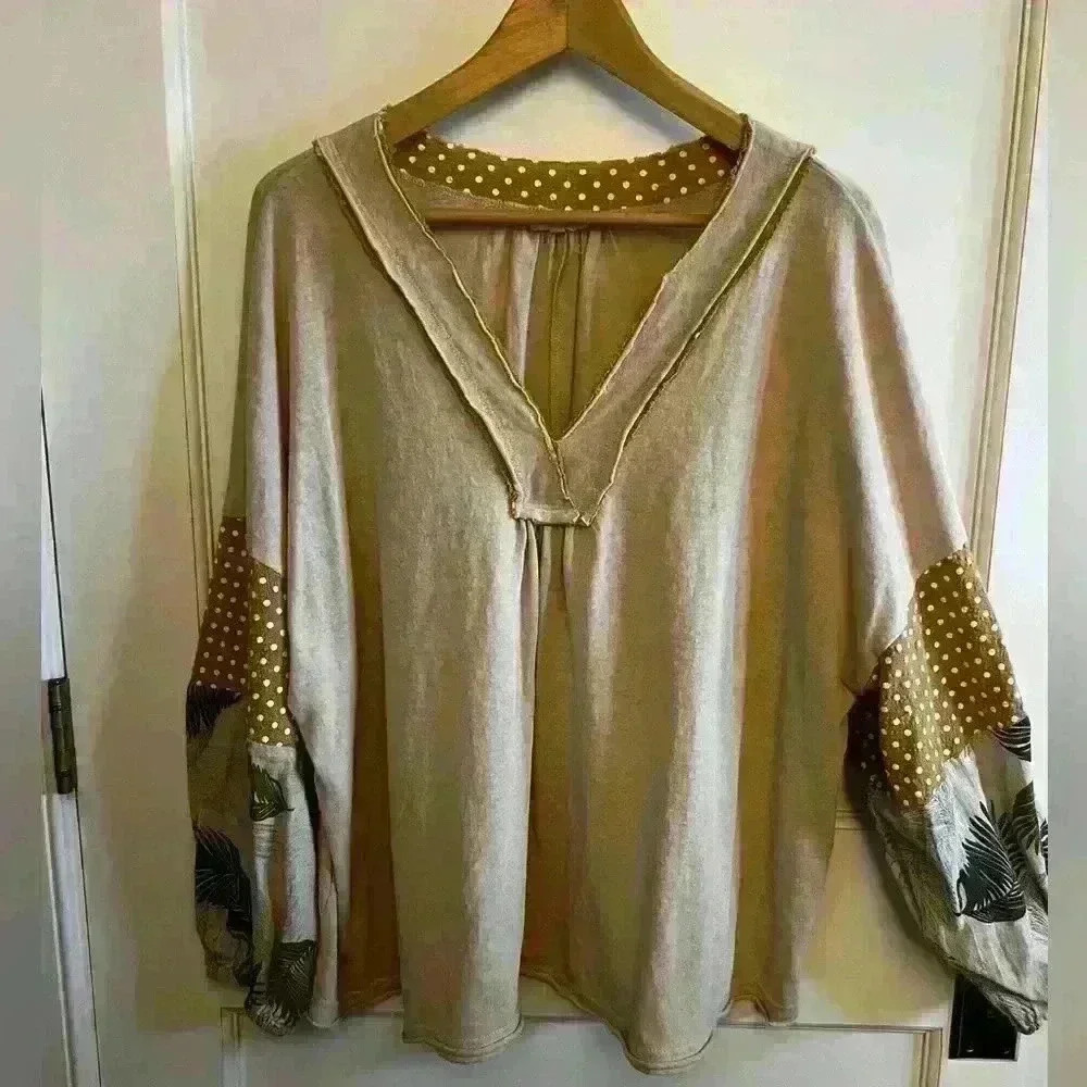 Easel v neck oversized shirt boutique